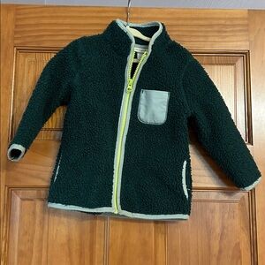 Cat & Jack Green Sherpa Jacket with Light Blue & Lime Accents